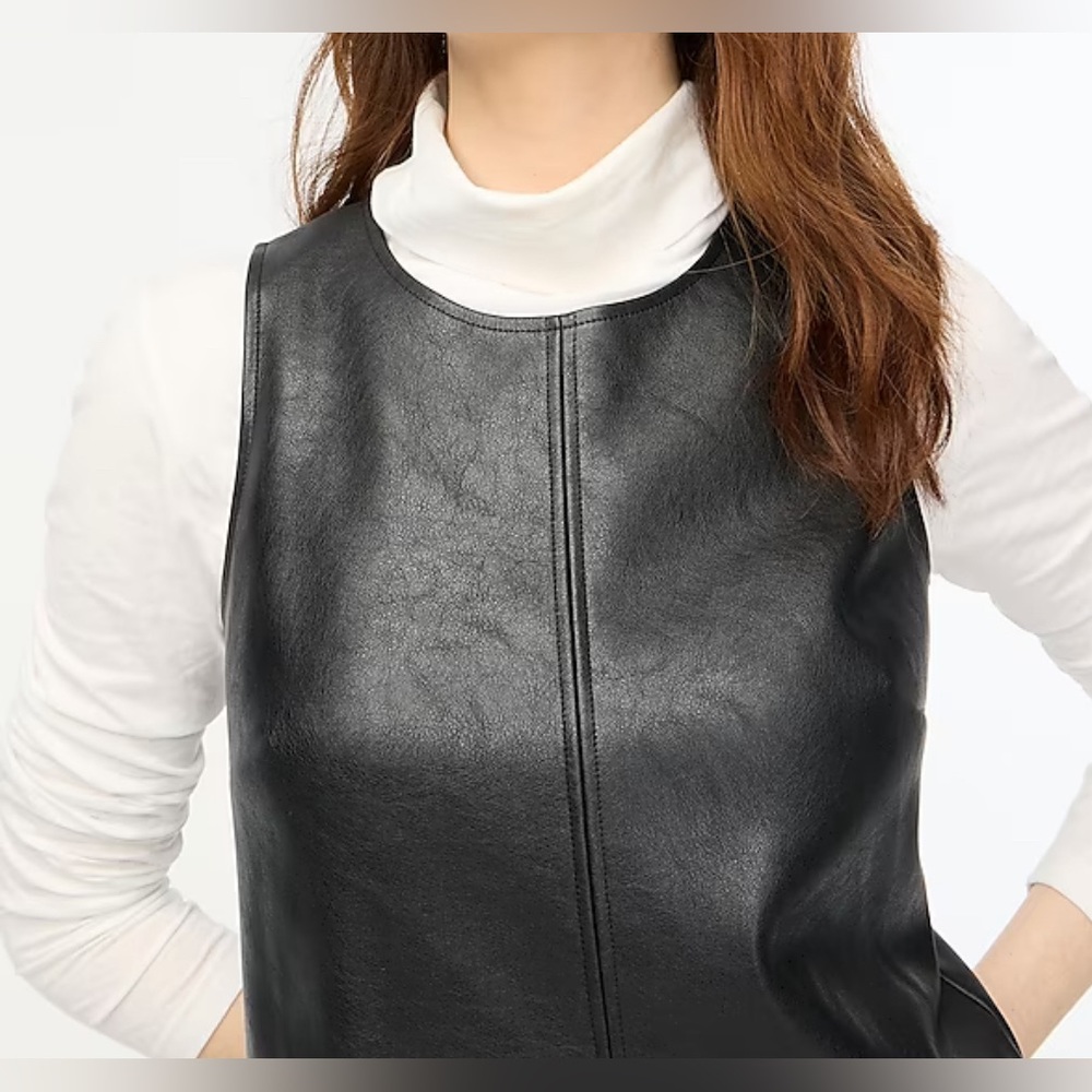 NEW J Crew Faux-leather shift dress!!! - Picture 4 of 7
